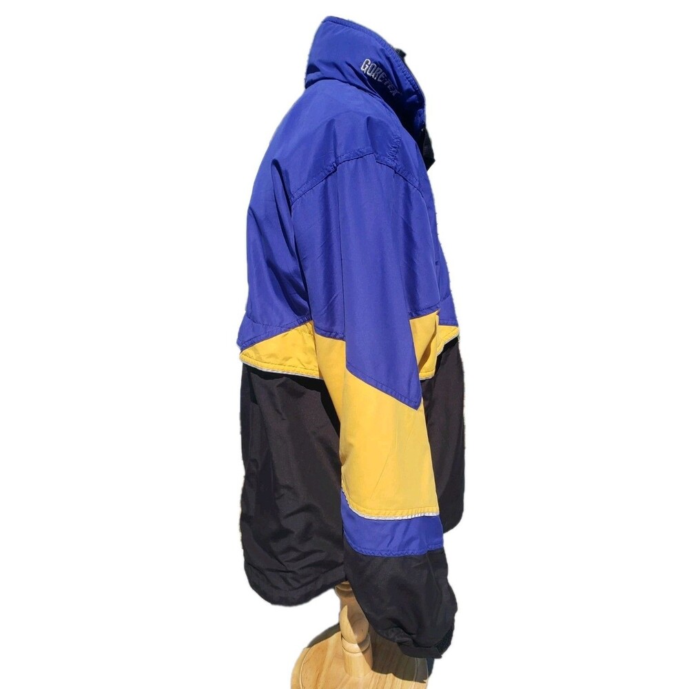 Vintage Frank Shorter Jacket Mens Large Blue Gore Tex Hooded Colorblock 90s EUC! - Picture 10 of 16